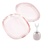 Case Cover for AirPods Max Headphones 2pcs Headphone Clear Case Shockproof Full Cover Protector for Apple AirPods Max -Pink