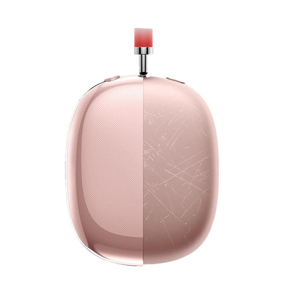 Case Cover for AirPods Max Headphones 2pcs Headphone Clear Case Shockproof Full Cover Protector for Apple AirPods Max -Pink
