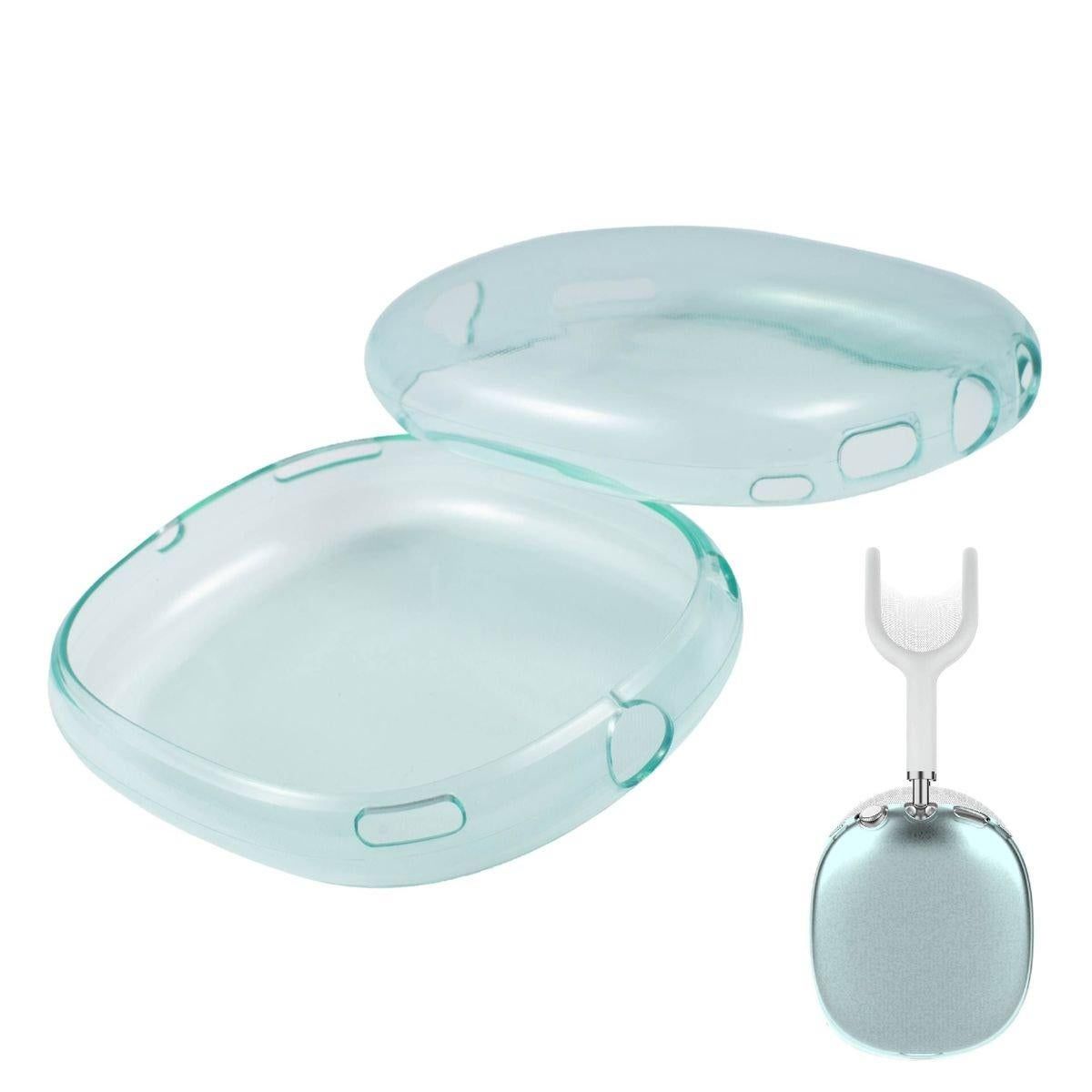Case Cover for AirPods Max Headphones 2pcs Headphone Clear Case Shockproof Full Cover Protector for Apple AirPods Max -Green