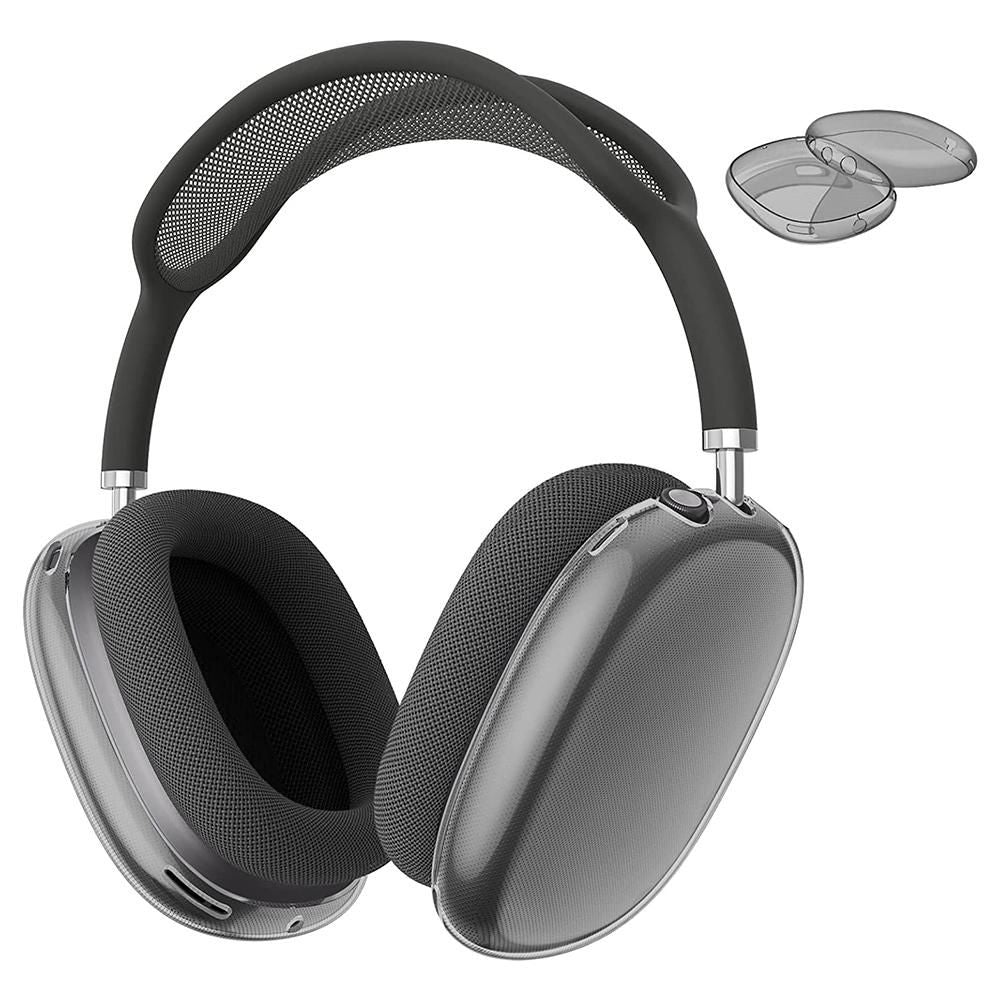 Case Cover for AirPods Max Headphones 2pcs Headphone Clear Case Shockproof Full Cover Protector for Apple AirPods Max -Black
