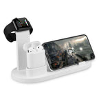 Wireless Charger Dock 3 in 1 Charging Station Wireless Charger Stand for Apple iPhone Watch -White
