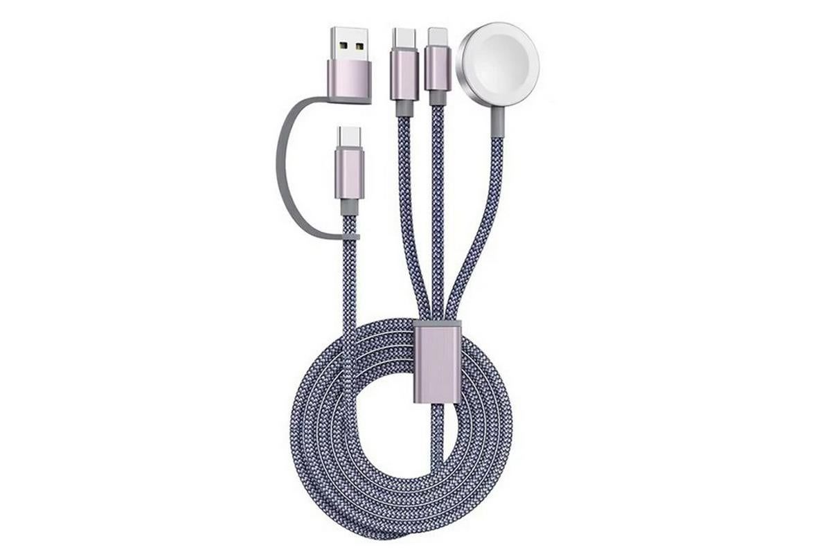 3 in 2 Type C Cable Multi Charging Cable Cord for Apple Watch and iPhone 16 15 14