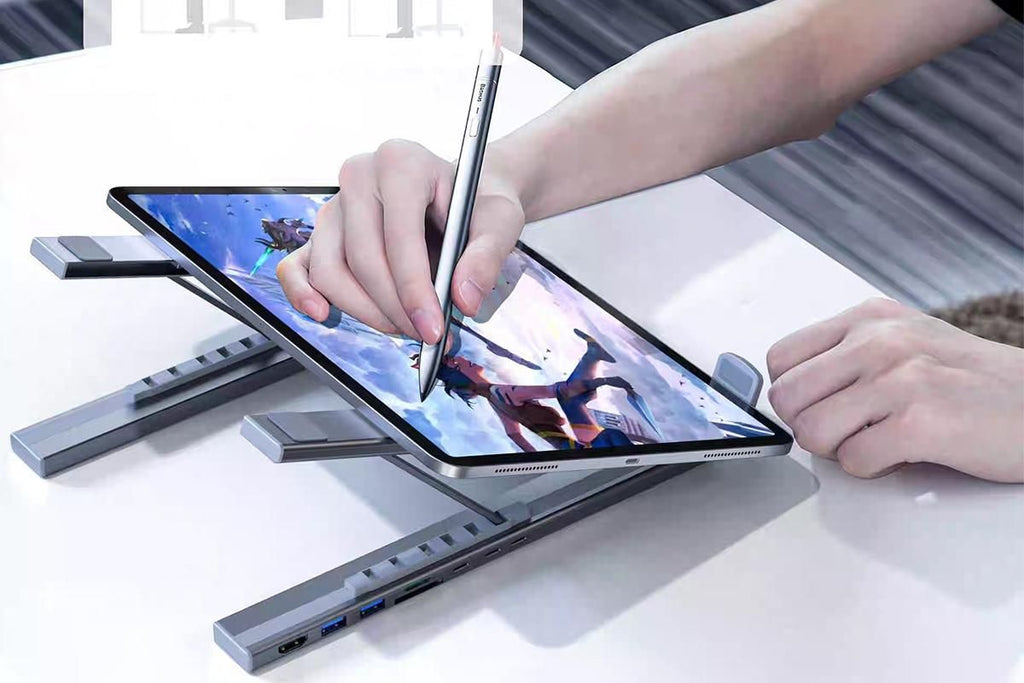 8-in 1 Laptop Stand with Docking Station USB 3.0 PD 100W 4K HDMI for MacBook