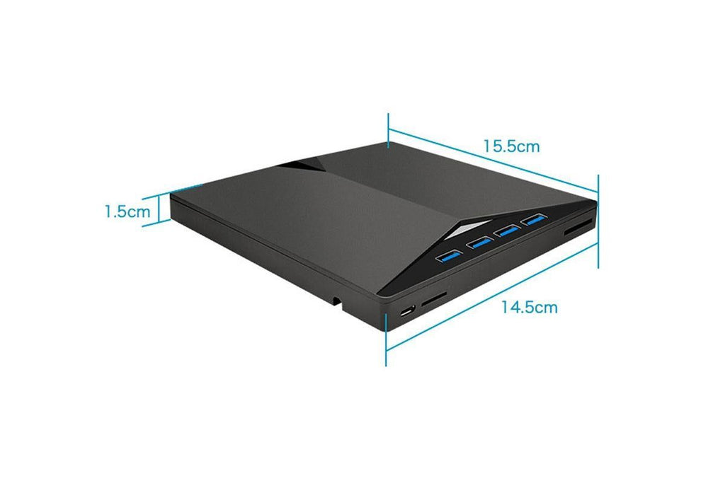External CD/DVD Drive USB 3.0 Ultra-Slim Portable Burner Writer Compatible with Mac Os Windows 11 10 7