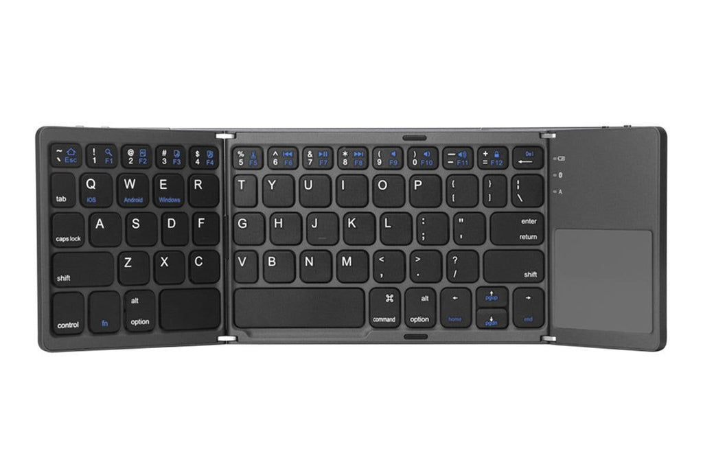 Foldable Bluetooth Keyboard with Touchpad Full-Size Travel Keyboards for Windows iOS Android-USB-B Interface