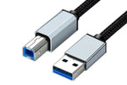 USB to USB 2.0 Printer Cable 1.5m Braided Cord for Scanner