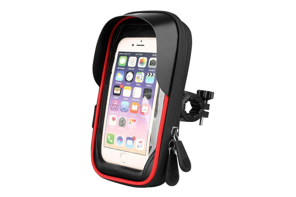 Waterproof Bike Phone Holder Fully Enclosed Touch Sensitive Phone Mount-Blue