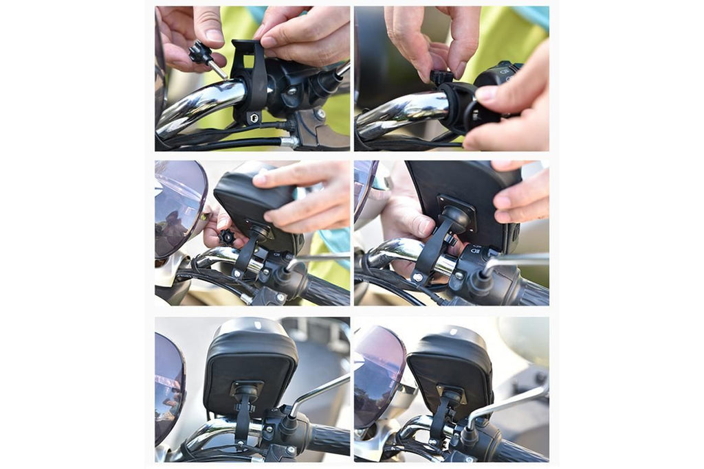 Waterproof Bike Phone Holder Fully Enclosed Touch Sensitive Phone Mount-Red