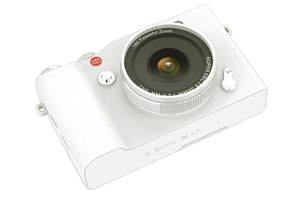 4K Digital Camera 64MP Vlogging Camera with 180-degree Flip Screen 16X Digital Zoom -White
