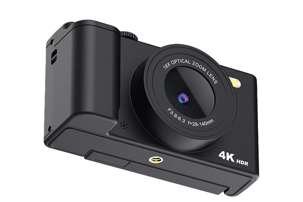 4K Digital Camera Flip Screen Autofocus for Vlogging Photography Beginners-Black