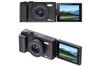 4K Digital Camera Flip Screen Autofocus for Vlogging Photography Beginners-Black