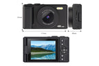 4K Digital Camera Flip Screen Autofocus for Vlogging Photography Beginners-Black