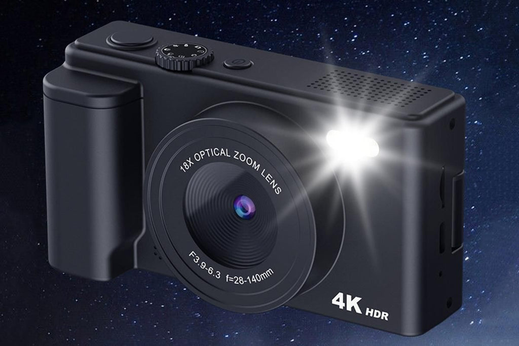 4K Digital Camera Flip Screen Autofocus for Vlogging Photography Beginners-Black