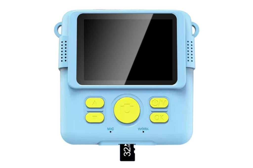 Instant Print Camera for Kids Zero Ink Print Photo Camera with 32G TF Card-Blue