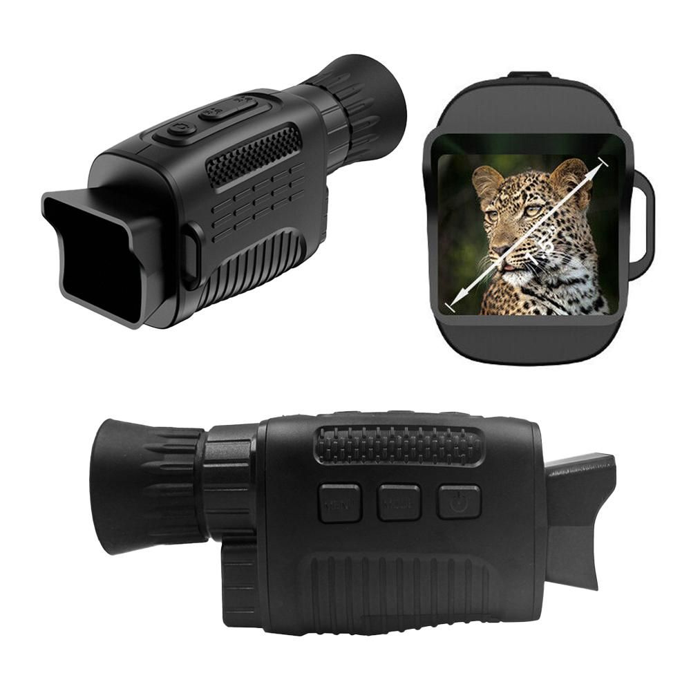 Night Vision Monocular Binoculars 4K IR Digital Telescope for Adult Hunting Camping-Black