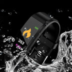 Bluetooth Smart Fitness Tracker Band Heart Rate Monitor Armband-Black