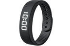 Digital Sports Watch Pedometer Vibrating Alarm Wristband - Black