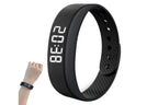 Digital Sports Watch Pedometer Vibrating Alarm Wristband - Black