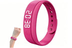 Digital Sports Watch Pedometer Vibrating Alarm Wristband - Black