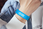 Digital Sports Watch Pedometer Vibrating Alarm Wristband - Blue