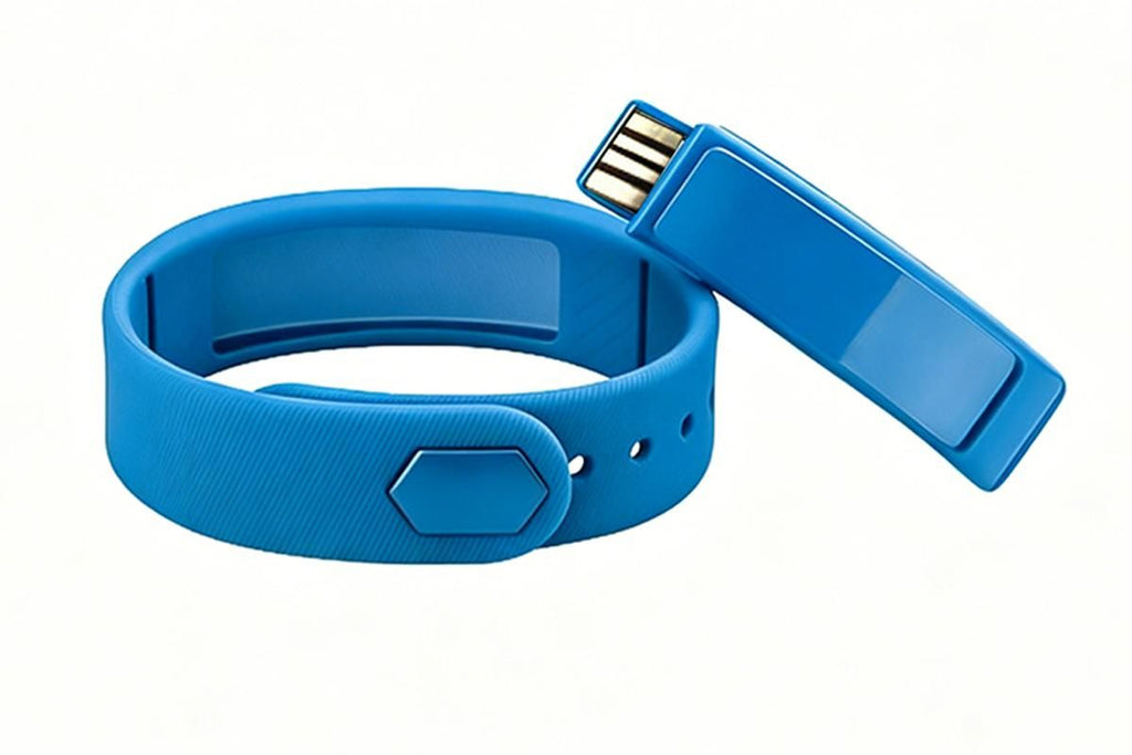 Digital Sports Watch Pedometer Vibrating Alarm Wristband - Blue