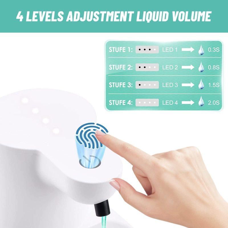 420ml Battery Powered Automatic Foam Soap Dispenser 4 Speed Adjustable Induction Type