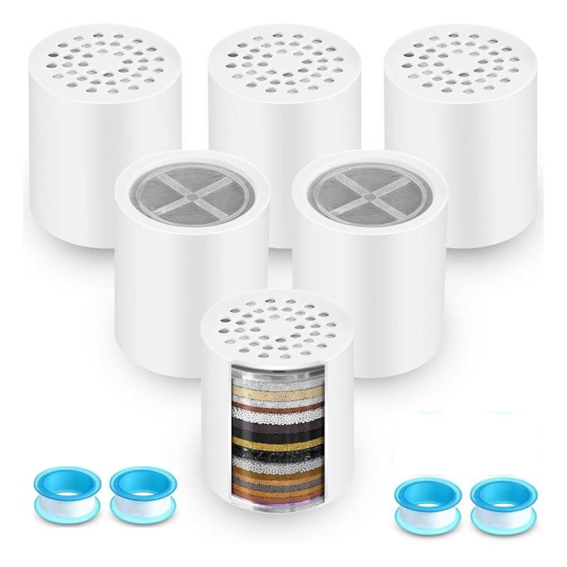 6 Pack 20 Stage Shower Filter Cartridges for Hard Water High Flow Refill