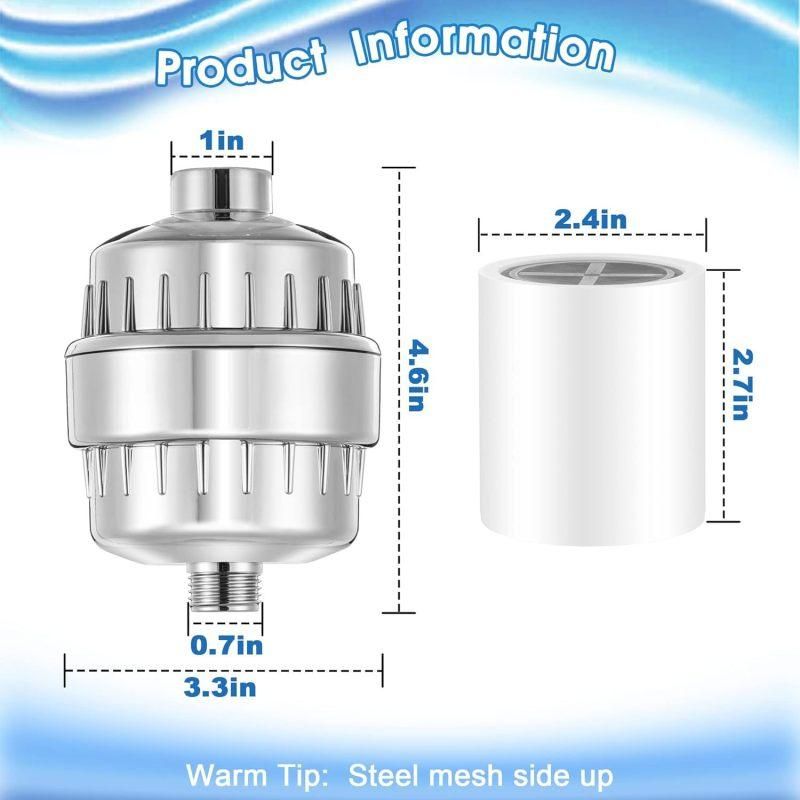 6 Pack 20 Stage Shower Filter Cartridges for Hard Water High Flow Refill