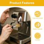 Coffee Cleaning Brush Wooden Handle Espresso Machine Grinder Brush Black