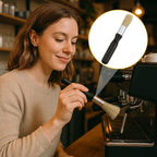 Coffee Cleaning Brush Wooden Handle Espresso Machine Grinder Brush Black