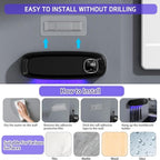 Punch- Wall Mount UV Disinfection Toothbrush Holder 4-Slot Timer Black