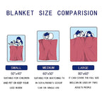 Flannel Throw Blanket Puppy Floral Print Soft Fleece Sofa Bed Cover 130x150cm