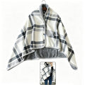 Hooded Thermal Blanket Sleeveless Design Universal Wheelchair Warm Cover Gray - 80*130cm