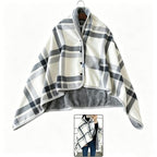Hooded Thermal Blanket Sleeveless Design Universal Wheelchair Warm Cover Gray - 100*140cm