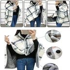 Hooded Thermal Blanket Sleeveless Design Universal Wheelchair Warm Cover Gray - 100*140cm