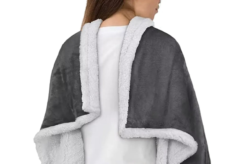 Sleeved Blanket Hoodie Flannel Sherpa TV Blanket Navy Blue