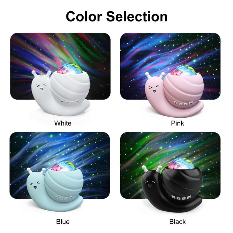 BT Speaker Night Light, Snail Starry Sky Projector Lamp, Creative Bedroom