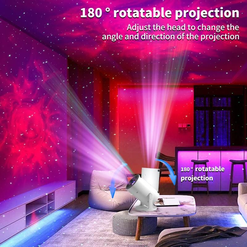 LED Starry Sky Projector Light Bedroom Ambient Light USB Night Light Bluetooth Speaker: White