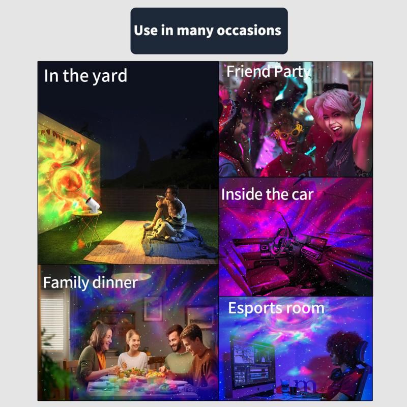 LED Starry Sky Projector Light Bedroom Ambient Light USB Night Light Bluetooth Speaker: White