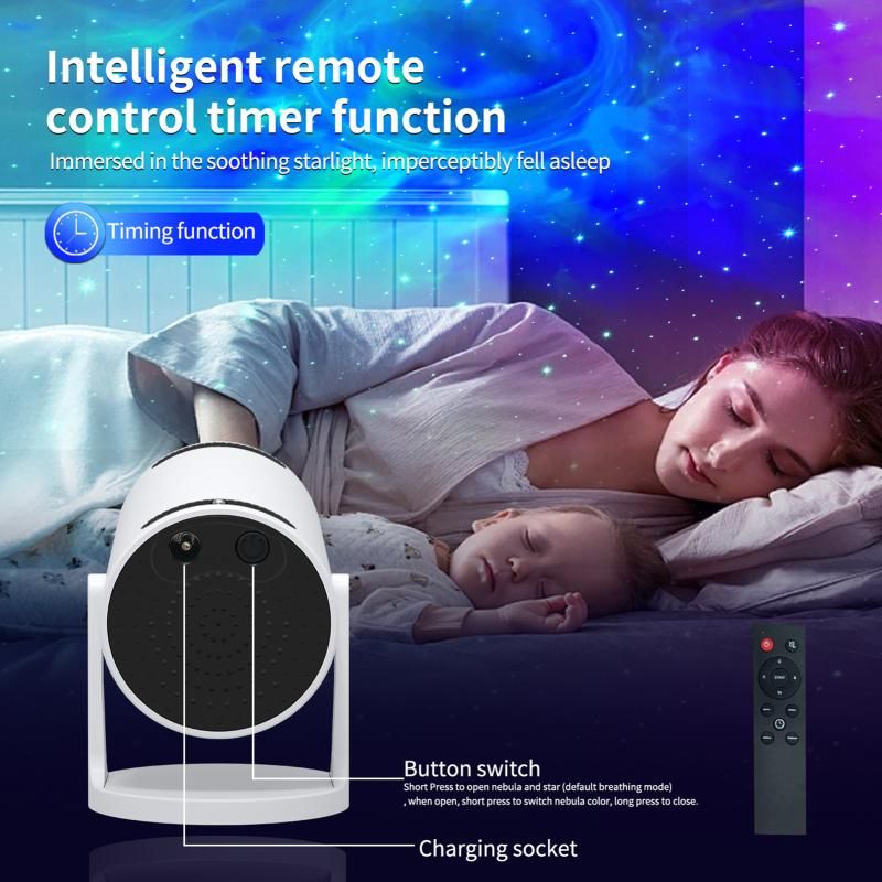 LED Starry Sky Projector Light Bedroom Ambient Light USB Night Light Bluetooth Speaker: White