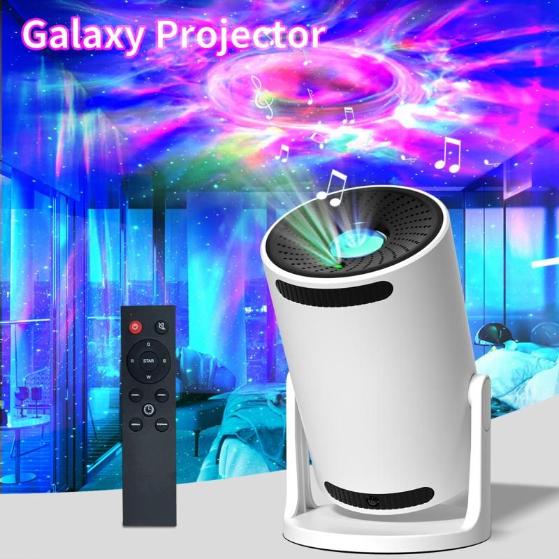 LED Starry Sky Projector Light Bedroom Ambient Light USB Night Light Bluetooth Speaker: White