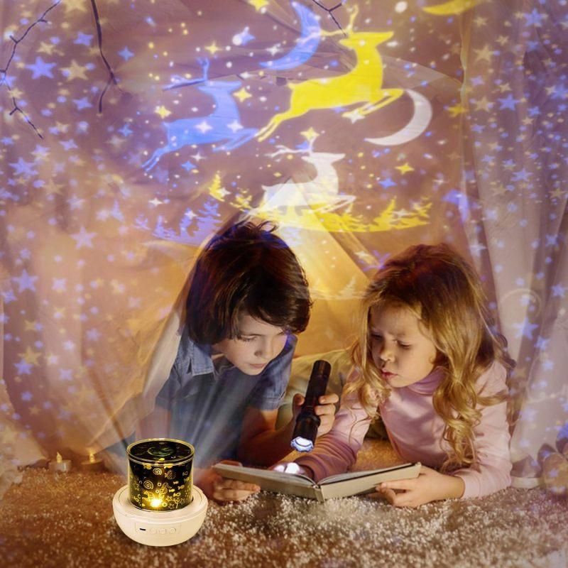 Rotating Star Projection Night Light 21 Films Bedroom Plug In Decorative Atmosphere Lamp