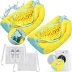 Laundry Bags 2 Pack Mesh Shoe Washing Bags with Hanging Hook Zipper Closure Yellow