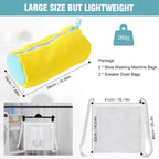 Laundry Bags 2 Pack Mesh Shoe Washing Bags with Hanging Hook Zipper Closure Yellow