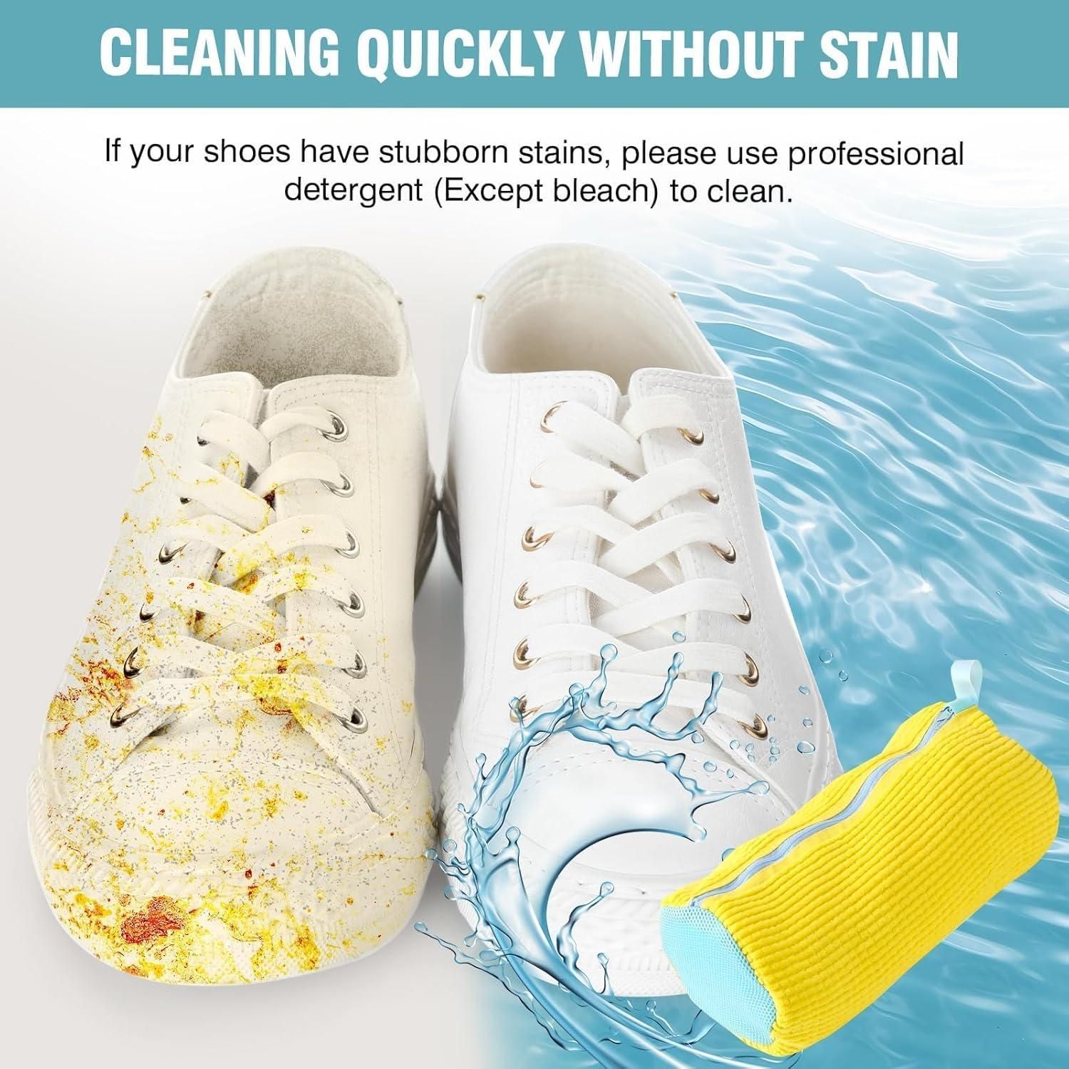 Laundry Bags 2 Pack Mesh Shoe Washing Bags with Hanging Hook Zipper Closure Yellow