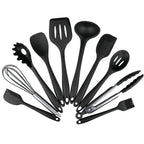 10pcs Silicone Kitchen Utensils Non-stick Cookware Spatula Spoon Cookware Set - Red