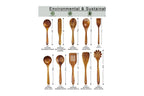 10-Piece Handcrafted Wooden Utensil Set, Heat Resistant Spoons for Non-Stick Cookware Kitchen