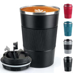 12oz Vacuum Stainless Steel Coffee Cup Leakproof Travel Mug Black