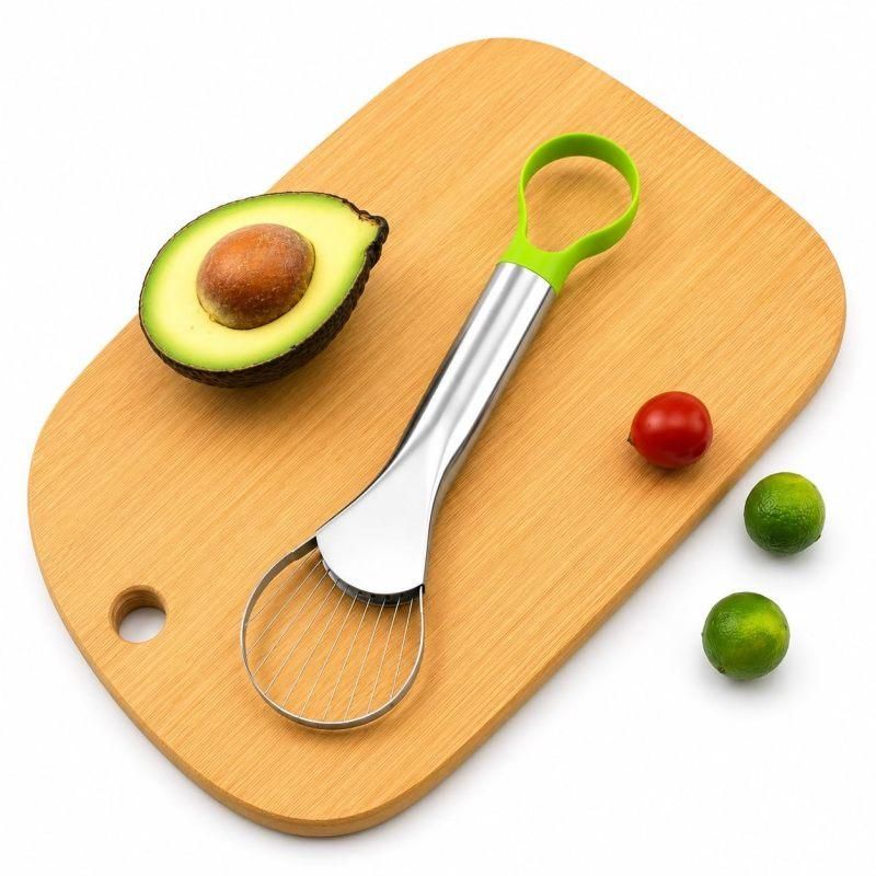 3-in-1 Stainless Steel Avocado Prep Tool, Slicer Pitter Scoop Fruit Gadget