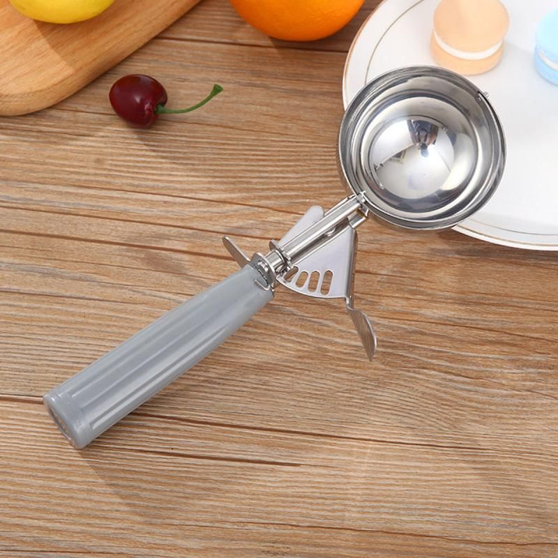 4 oz cream scoop with trigger cake batter measuring spoon Yellow